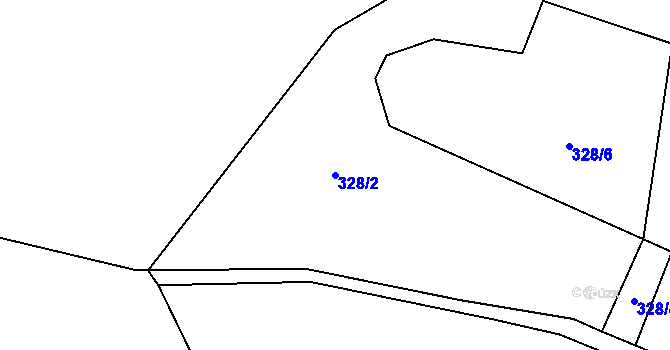 Parcela st. 328/2 v KÚ Luka nad Jihlavou, Katastrální mapa