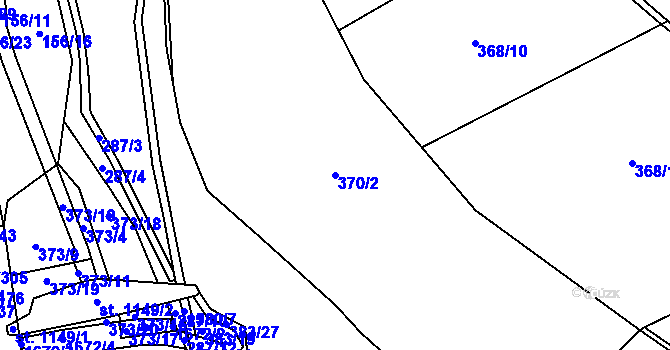 Parcela st. 370/2 v KÚ Luka nad Jihlavou, Katastrální mapa
