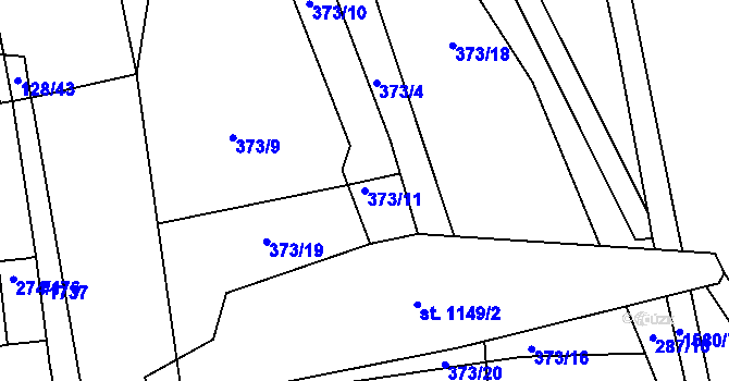 Parcela st. 373/11 v KÚ Luka nad Jihlavou, Katastrální mapa