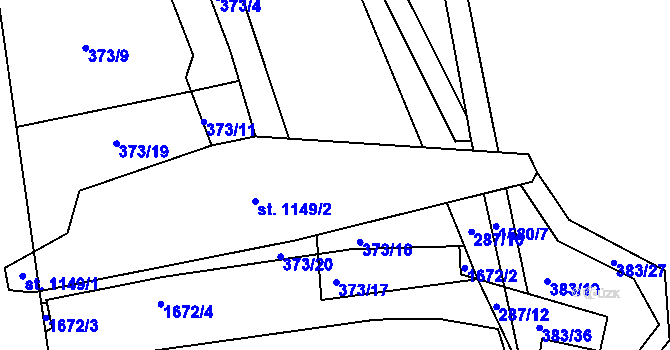 Parcela st. 373/13 v KÚ Luka nad Jihlavou, Katastrální mapa