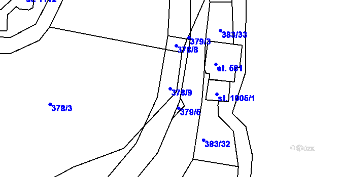 Parcela st. 378/9 v KÚ Luka nad Jihlavou, Katastrální mapa