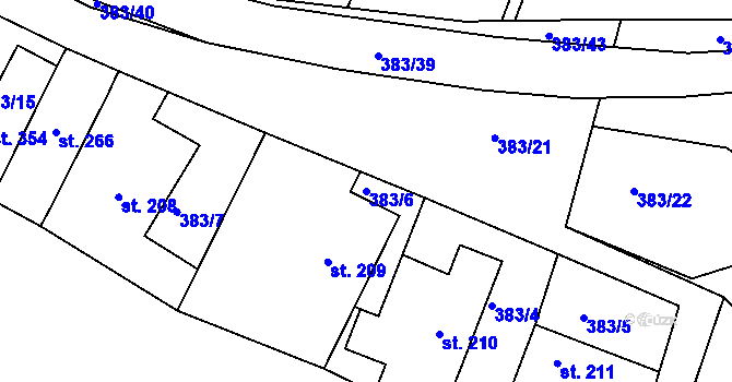 Parcela st. 383/6 v KÚ Luka nad Jihlavou, Katastrální mapa