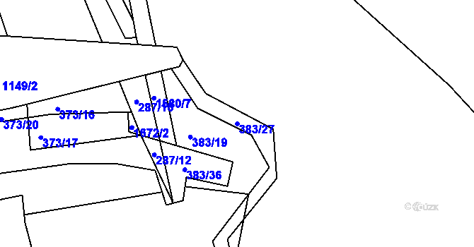 Parcela st. 383/27 v KÚ Luka nad Jihlavou, Katastrální mapa