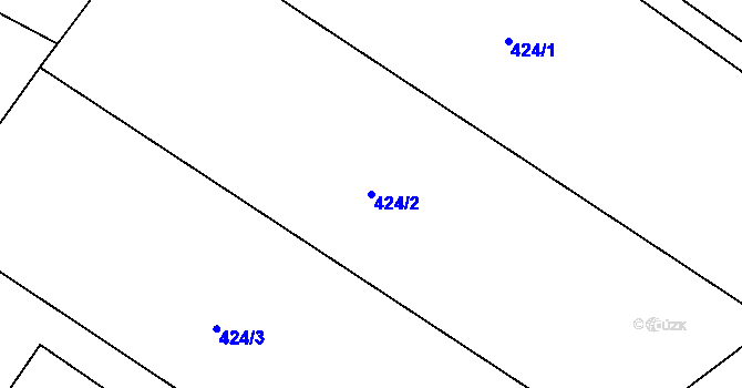 Parcela st. 424/2 v KÚ Luka nad Jihlavou, Katastrální mapa