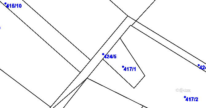 Parcela st. 424/5 v KÚ Luka nad Jihlavou, Katastrální mapa