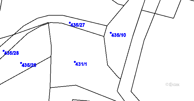 Parcela st. 435/7 v KÚ Luka nad Jihlavou, Katastrální mapa