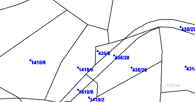 Parcela st. 435/8 v KÚ Luka nad Jihlavou, Katastrální mapa