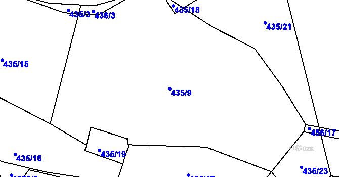 Parcela st. 435/9 v KÚ Luka nad Jihlavou, Katastrální mapa
