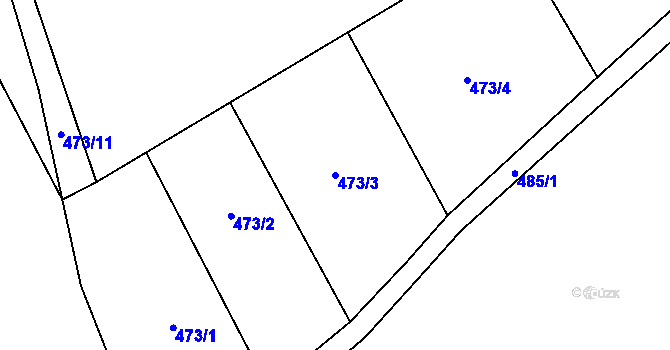 Parcela st. 473/3 v KÚ Luka nad Jihlavou, Katastrální mapa