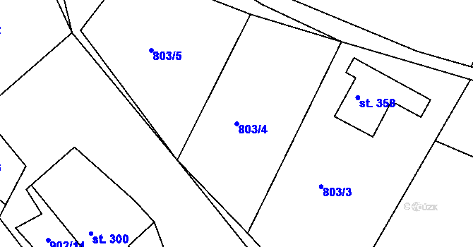 Parcela st. 803/4 v KÚ Luka nad Jihlavou, Katastrální mapa