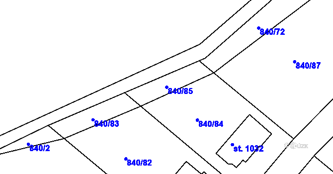 Parcela st. 840/85 v KÚ Luka nad Jihlavou, Katastrální mapa
