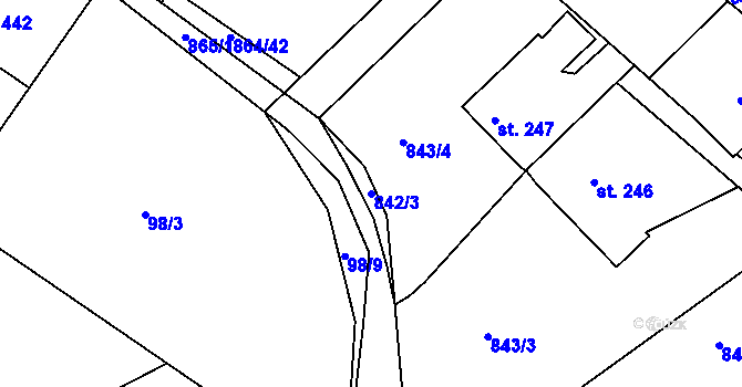 Parcela st. 842/3 v KÚ Luka nad Jihlavou, Katastrální mapa