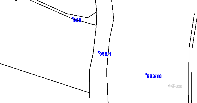 Parcela st. 958/1 v KÚ Luka nad Jihlavou, Katastrální mapa