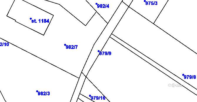 Parcela st. 979/9 v KÚ Luka nad Jihlavou, Katastrální mapa