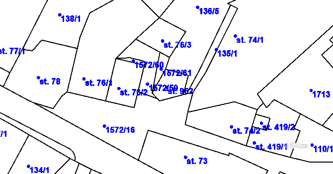 Parcela st. 962 v KÚ Luka nad Jihlavou, Katastrální mapa