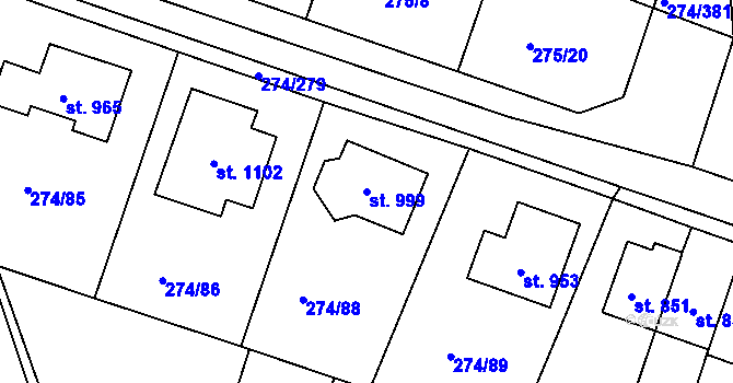 Parcela st. 999 v KÚ Luka nad Jihlavou, Katastrální mapa