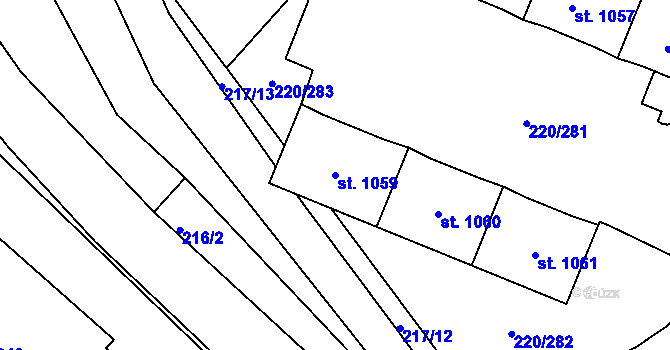 Parcela st. 1059 v KÚ Luka nad Jihlavou, Katastrální mapa