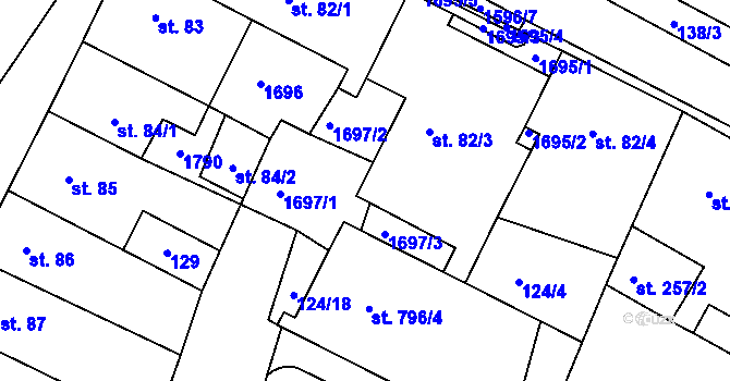 Parcela st. 82/8 v KÚ Luka nad Jihlavou, Katastrální mapa