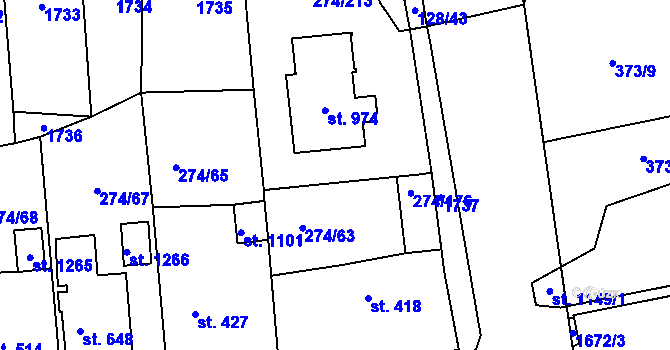 Parcela st. 274/304 v KÚ Luka nad Jihlavou, Katastrální mapa