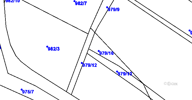 Parcela st. 979/14 v KÚ Luka nad Jihlavou, Katastrální mapa