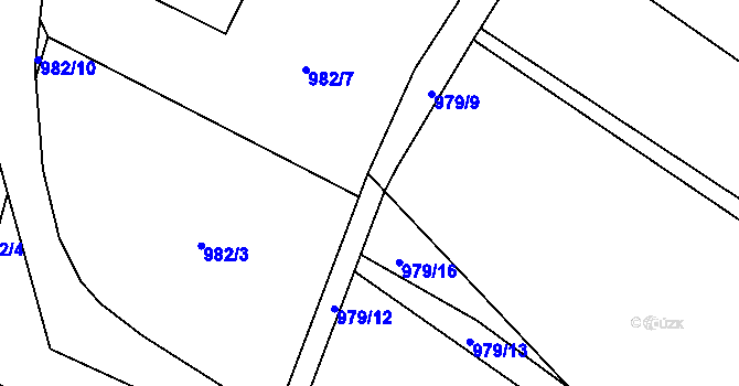 Parcela st. 979/15 v KÚ Luka nad Jihlavou, Katastrální mapa
