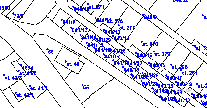 Parcela st. 841/17 v KÚ Luka nad Jihlavou, Katastrální mapa