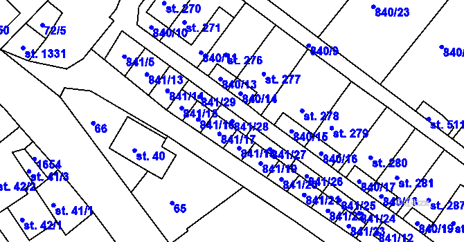Parcela st. 841/28 v KÚ Luka nad Jihlavou, Katastrální mapa