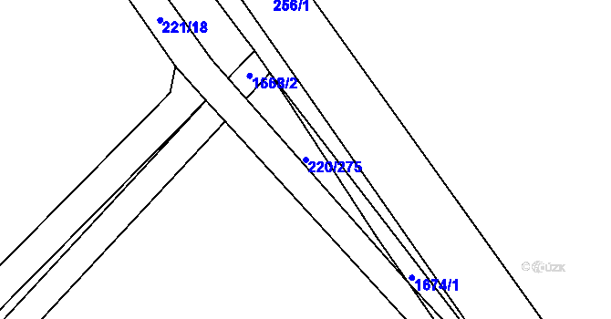 Parcela st. 220/275 v KÚ Luka nad Jihlavou, Katastrální mapa