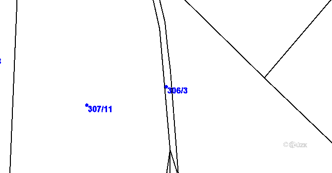 Parcela st. 306/3 v KÚ Luka nad Jihlavou, Katastrální mapa