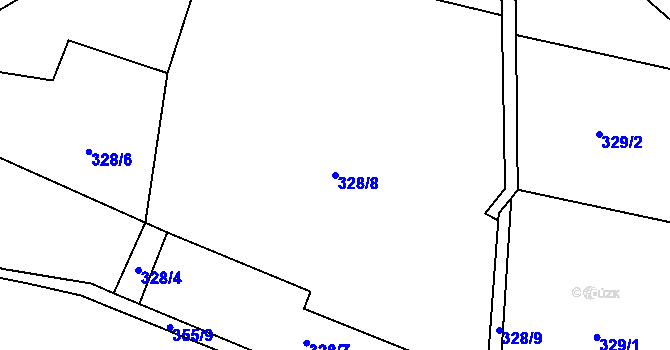 Parcela st. 328/8 v KÚ Luka nad Jihlavou, Katastrální mapa
