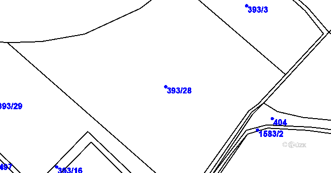 Parcela st. 393/28 v KÚ Luka nad Jihlavou, Katastrální mapa