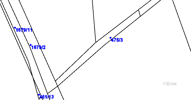 Parcela st. 475/3 v KÚ Luka nad Jihlavou, Katastrální mapa