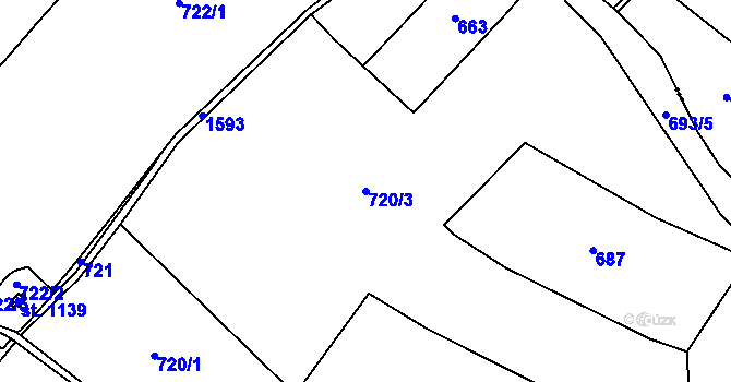 Parcela st. 720/3 v KÚ Luka nad Jihlavou, Katastrální mapa