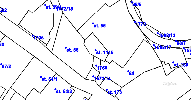 Parcela st. 1146 v KÚ Luka nad Jihlavou, Katastrální mapa