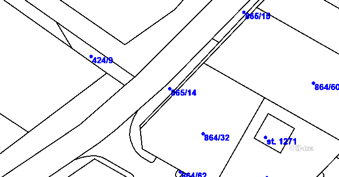 Parcela st. 865/14 v KÚ Luka nad Jihlavou, Katastrální mapa