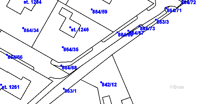 Parcela st. 863/2 v KÚ Luka nad Jihlavou, Katastrální mapa