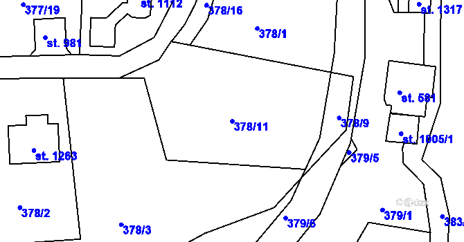 Parcela st. 378/11 v KÚ Luka nad Jihlavou, Katastrální mapa