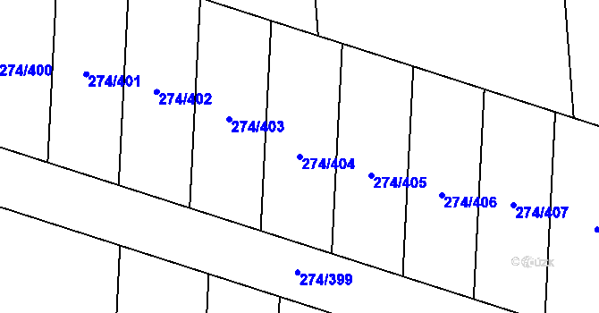 Parcela st. 274/404 v KÚ Luka nad Jihlavou, Katastrální mapa