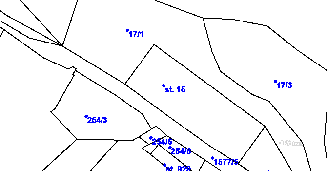 Parcela st. 15 v KÚ Otín nad Jihlavou, Katastrální mapa