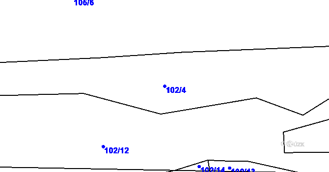 Parcela st. 102/4 v KÚ Otín nad Jihlavou, Katastrální mapa