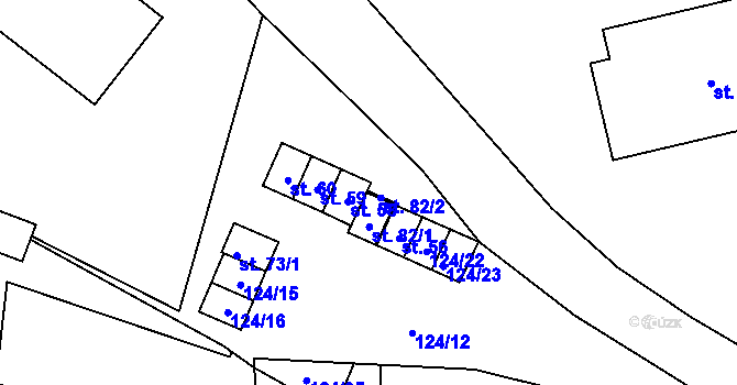 Parcela st. 124/26 v KÚ Otín nad Jihlavou, Katastrální mapa