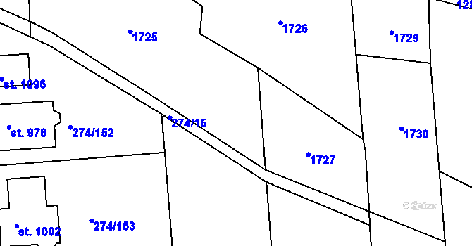 Parcela st. 127/11 v KÚ Otín nad Jihlavou, Katastrální mapa