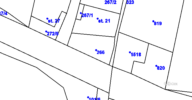 Parcela st. 266 v KÚ Otín nad Jihlavou, Katastrální mapa