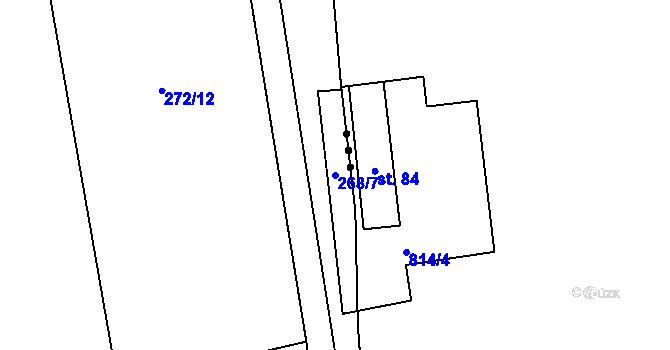 Parcela st. 268/7 v KÚ Otín nad Jihlavou, Katastrální mapa
