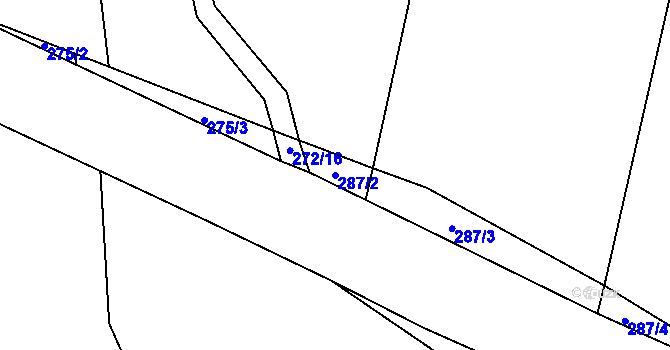 Parcela st. 287/2 v KÚ Otín nad Jihlavou, Katastrální mapa