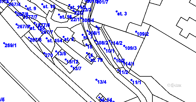 Parcela st. 308 v KÚ Otín nad Jihlavou, Katastrální mapa