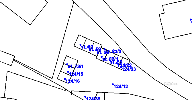 Parcela st. 58 v KÚ Otín nad Jihlavou, Katastrální mapa