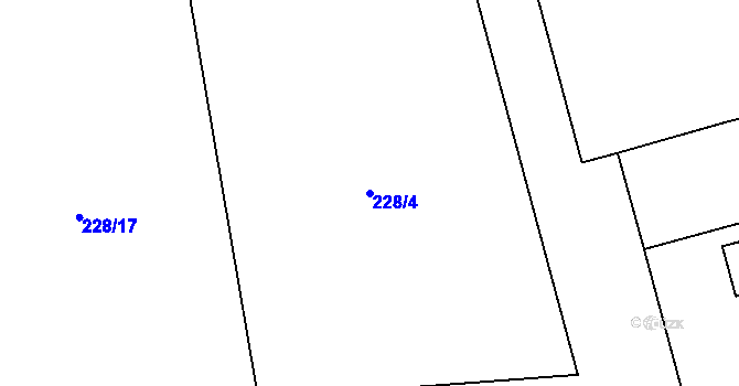 Parcela st. 228/4 v KÚ Otín nad Jihlavou, Katastrální mapa