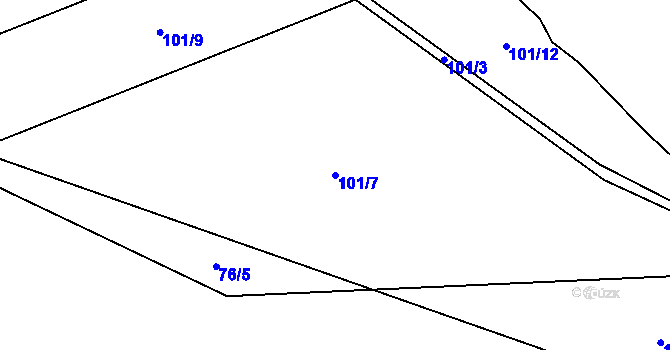 Parcela st. 101/7 v KÚ Otín nad Jihlavou, Katastrální mapa