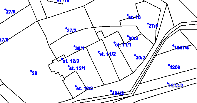 Parcela st. 11/2 v KÚ Předboř nad Jihlavou, Katastrální mapa